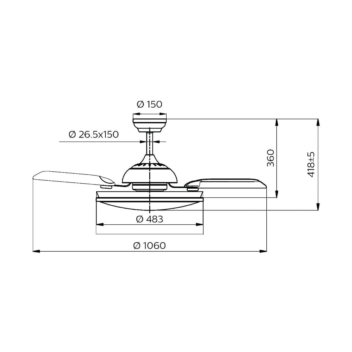 Edler Deckenventilator mit Licht – Design & Frische