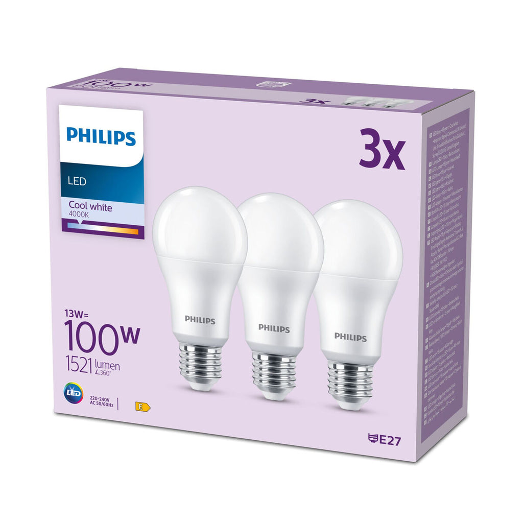 LED-Lampe Philips A67 Weiß E 100 W E27 3 Stück (4000 K)