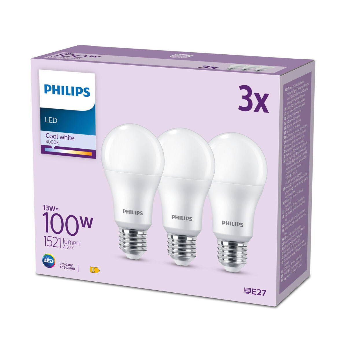 LED-Lampe Philips A67 Weiß E 100 W E27 3 Stück (4000 K)