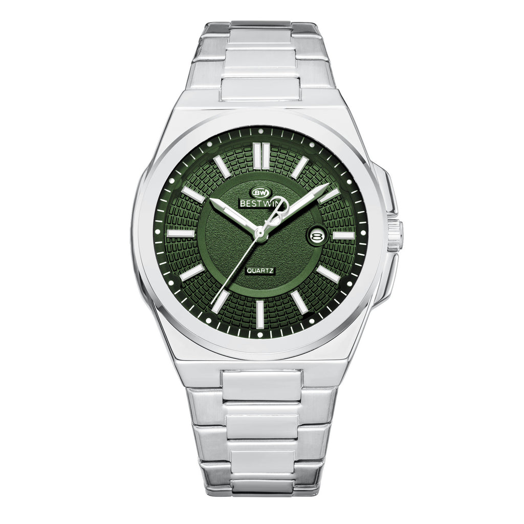 Herrenuhr mit Datumsanzeige und Leuchtzeigern