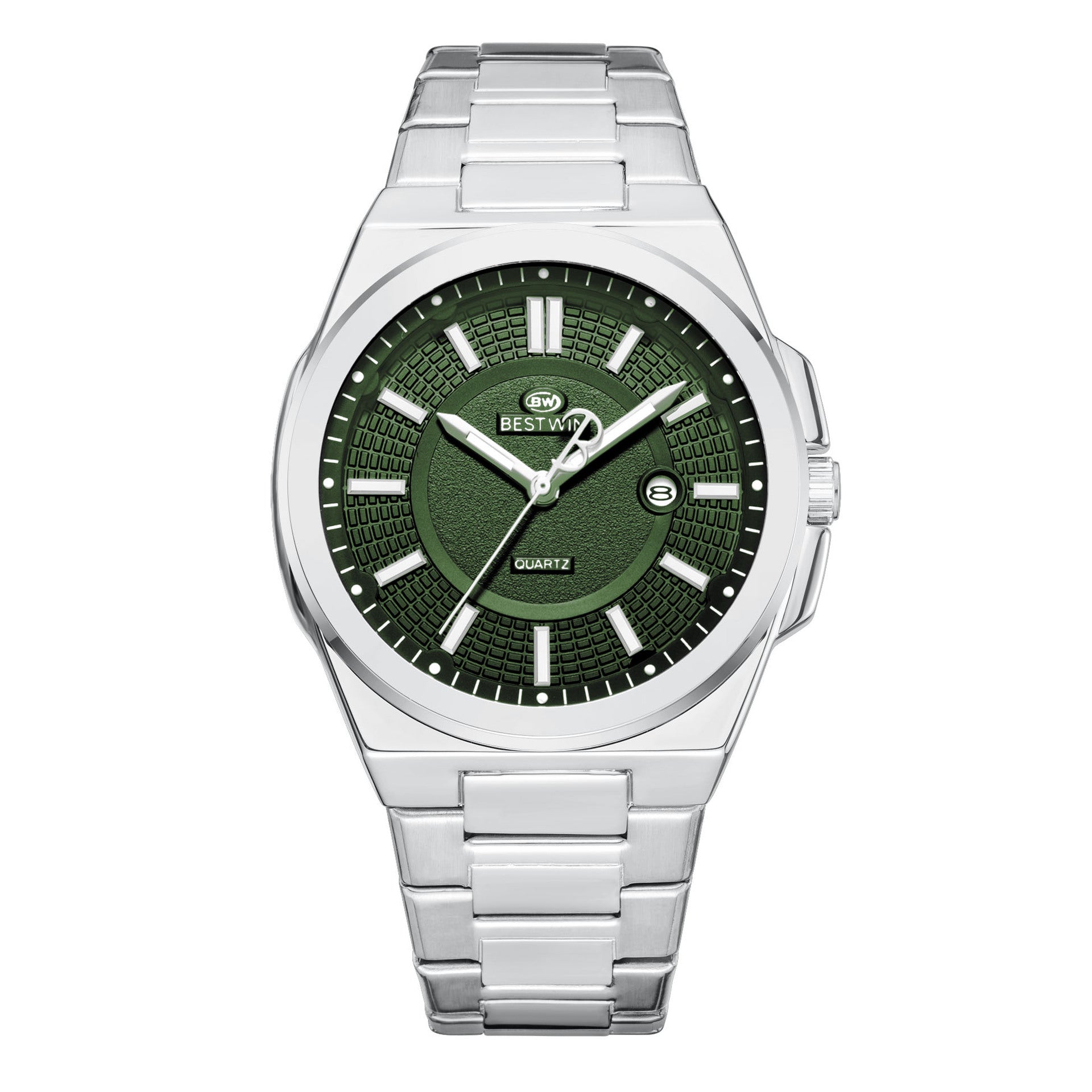 Herrenuhr mit Datumsanzeige und Leuchtzeigern