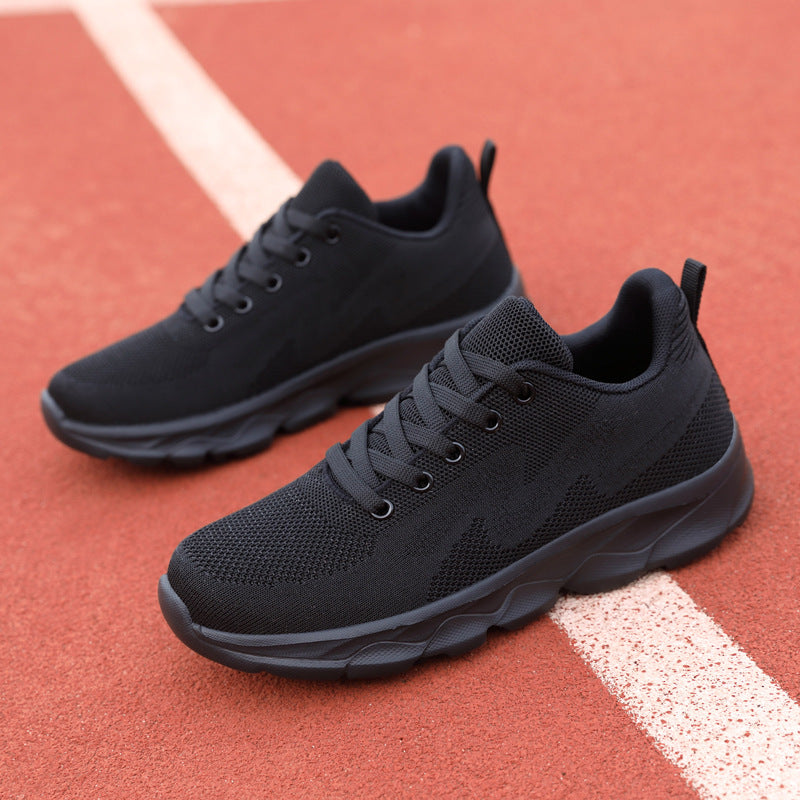 Schwarze Damen-Sneaker, Leichtgewicht & atmungsaktiv mit weicher Sohle