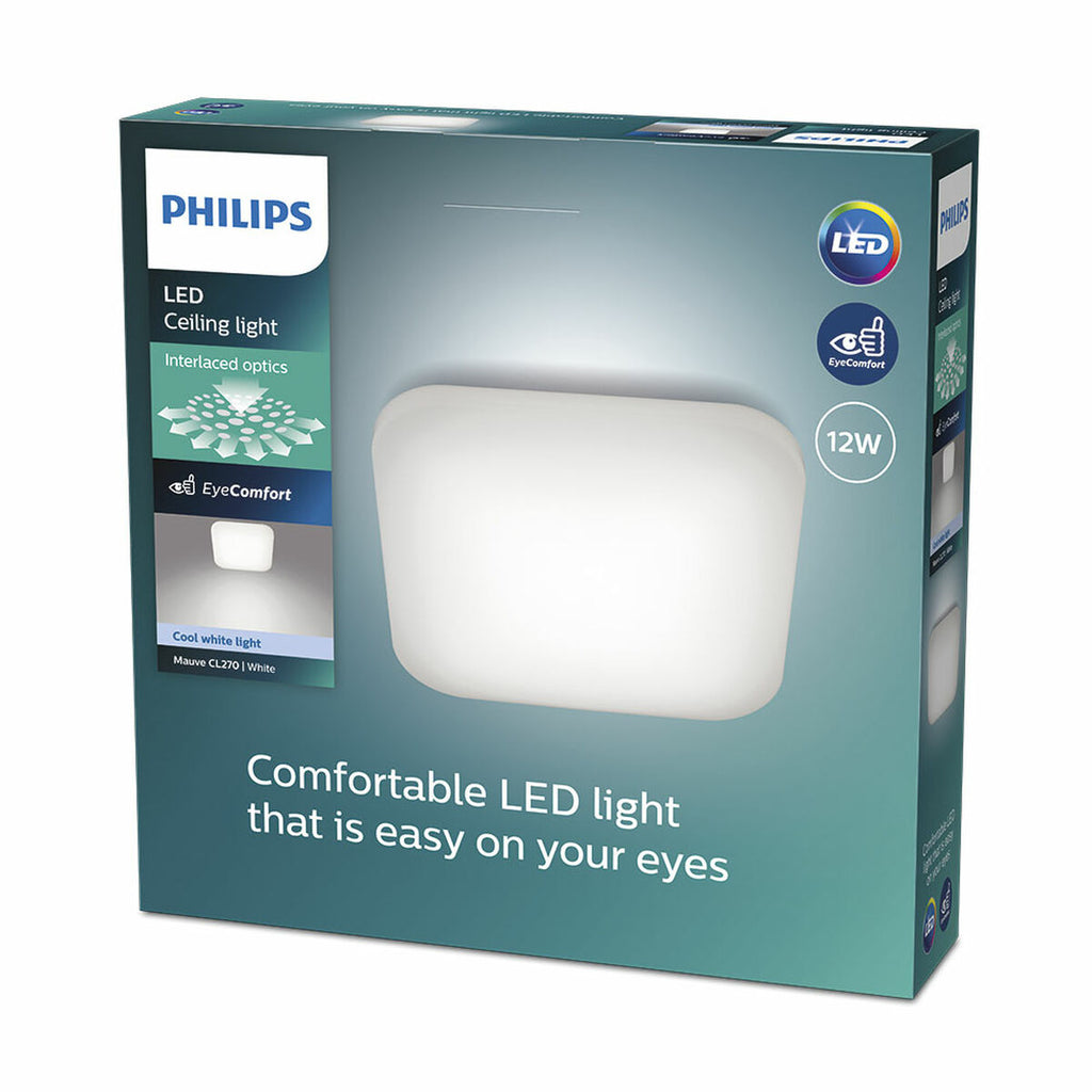 LED-Deckenleuchte Philips mauve 12 W 26 x 26 x 6,5 cm Weiß Metall (400