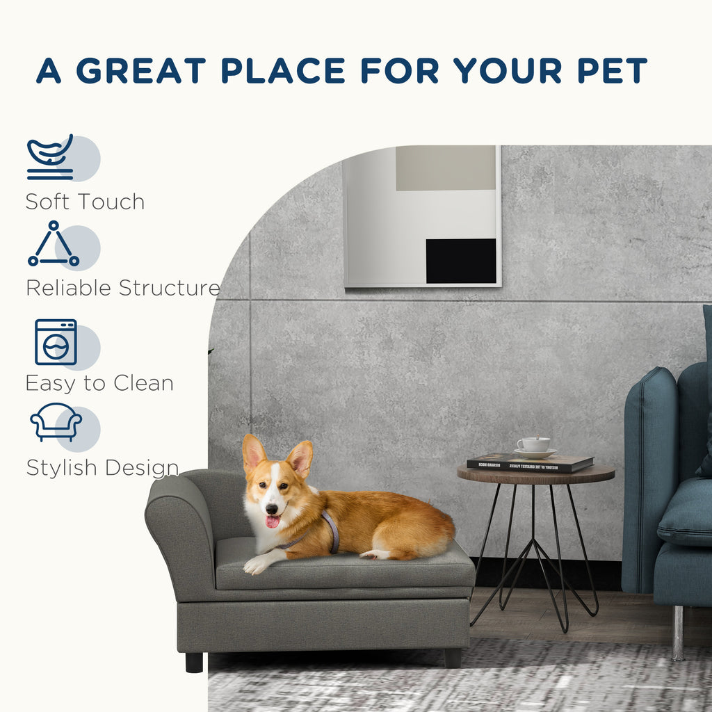 Hundesofa mit Stauraum, Grau
