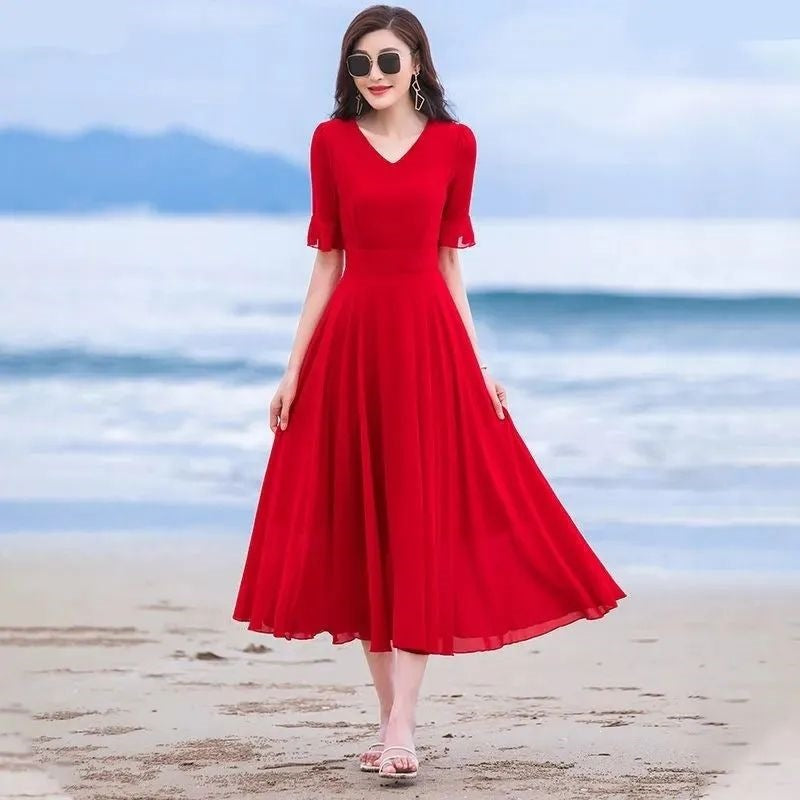 Chiffon Strand Maxi-Kleid – Bild 13 | LuxeStyle
