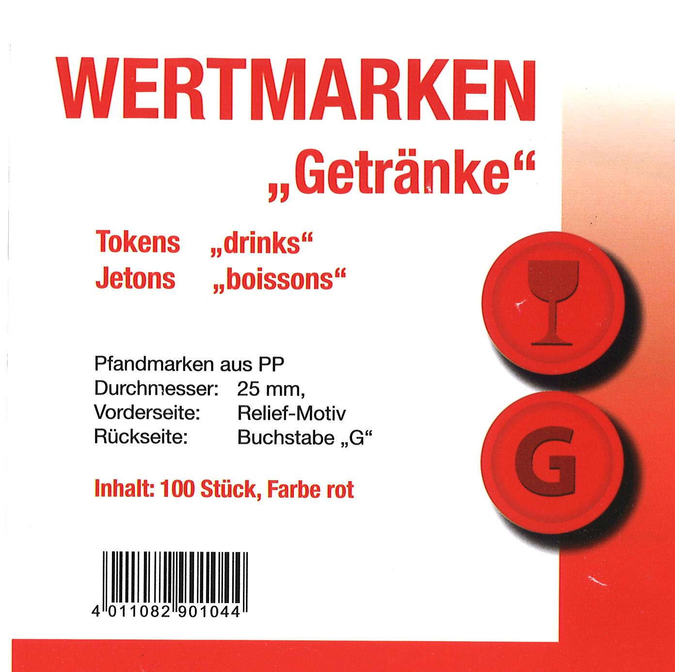 Jetons Wertmarken Getränke rot