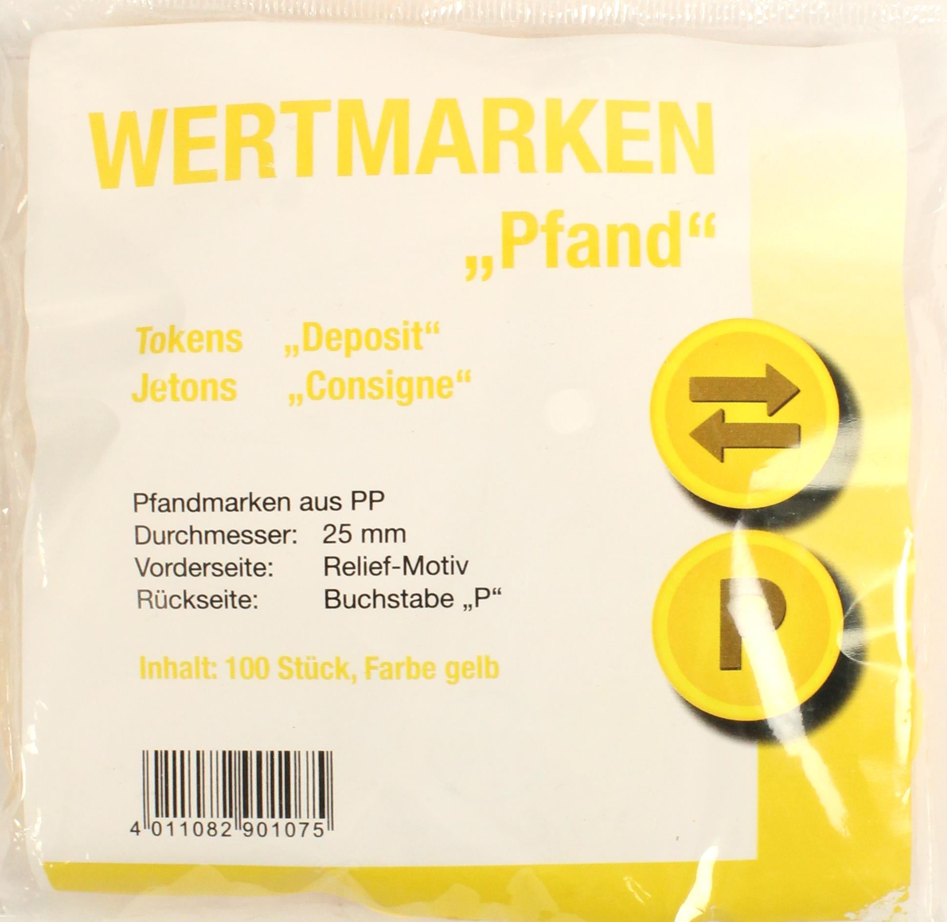 Jetons Wertmarken Pfand gelb