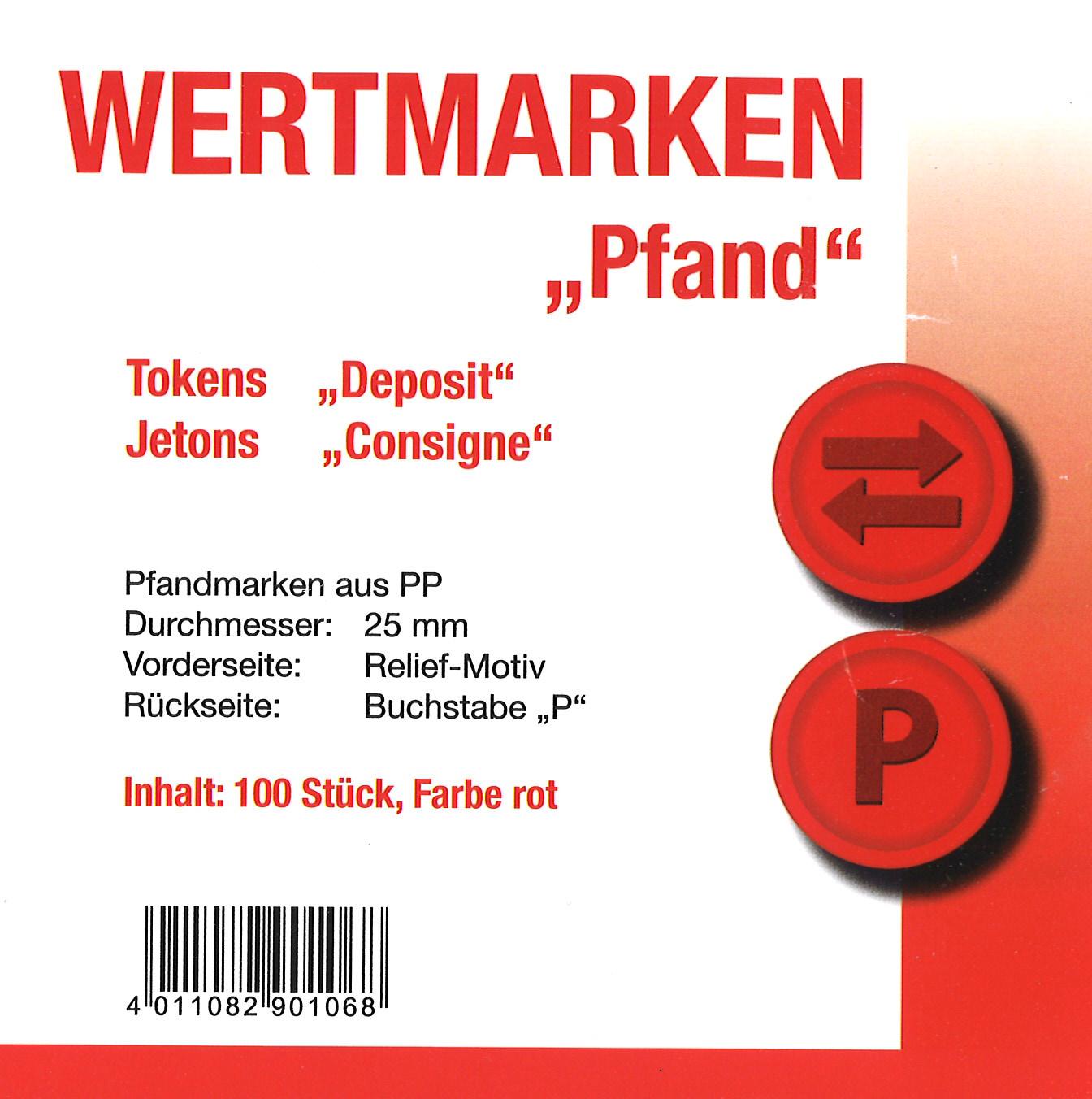 Jetons Wertmarken Pfand rot