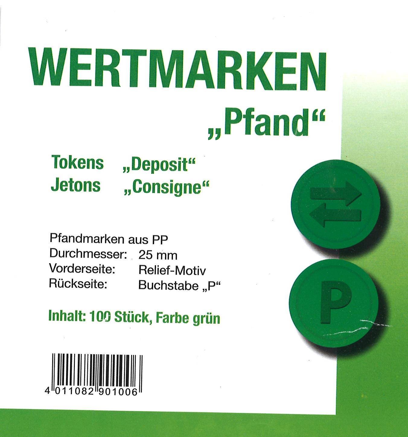 Jetons Wertmarken Pfand grün