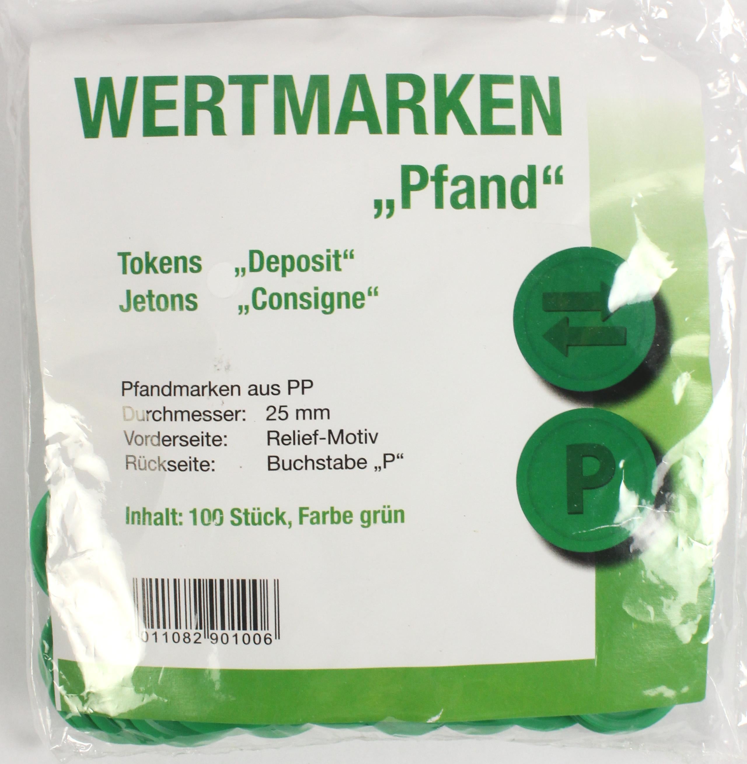 Jetons Wertmarken Pfand grün