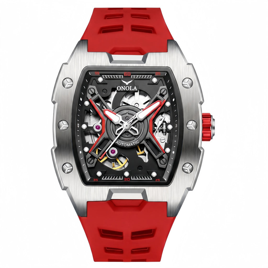 Automatische Herrenuhr mit Silikonarmband