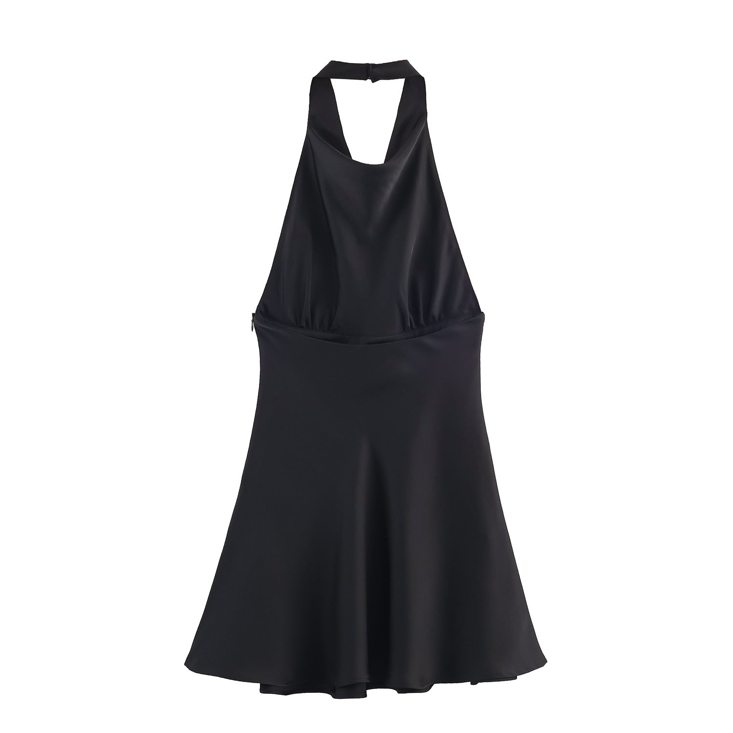 Kurzes Neckholder-Kleid aus Satin-Mix