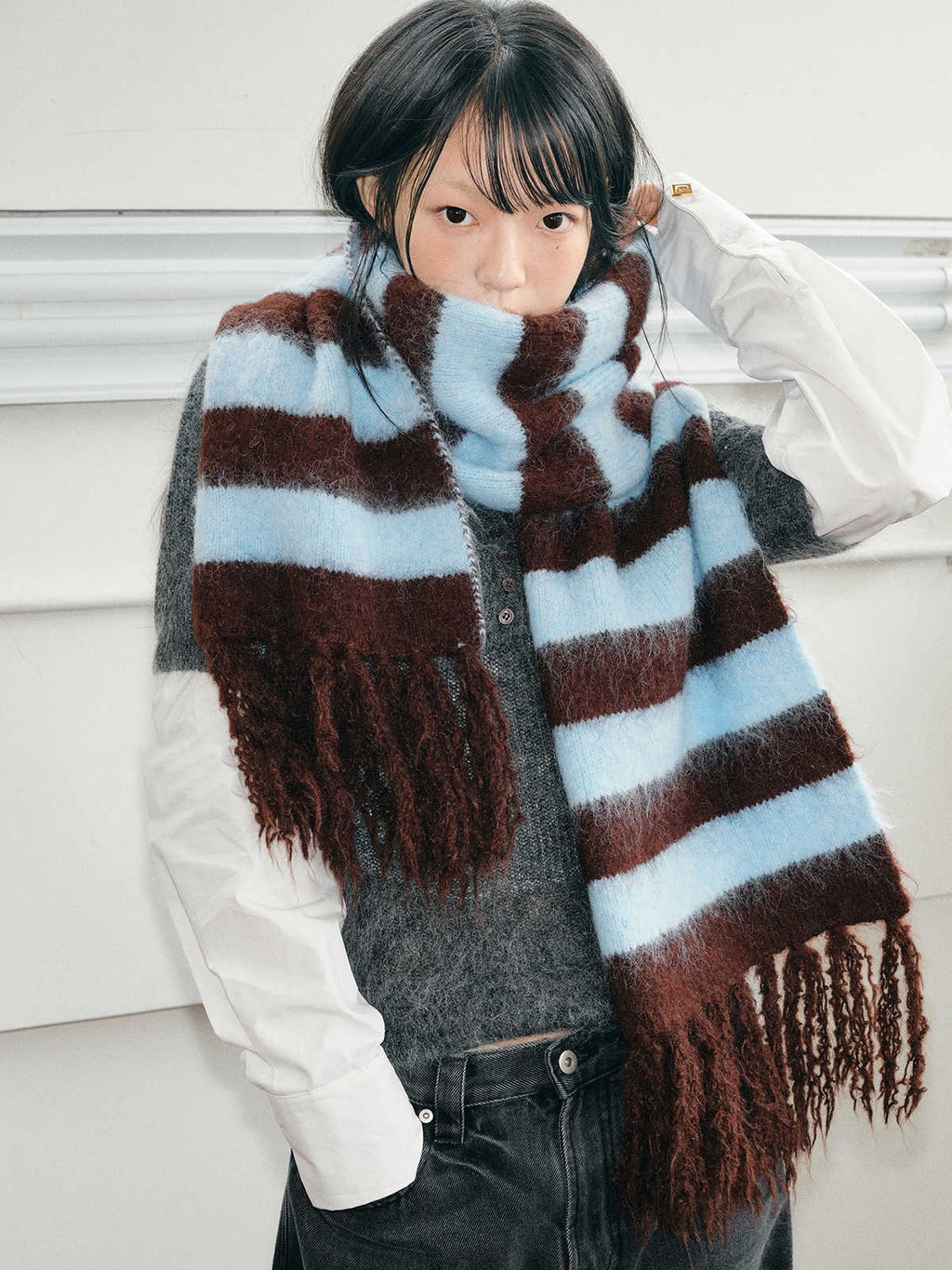 Winterlicher Streifen-Schal – Bild 3 | LuxeStyle