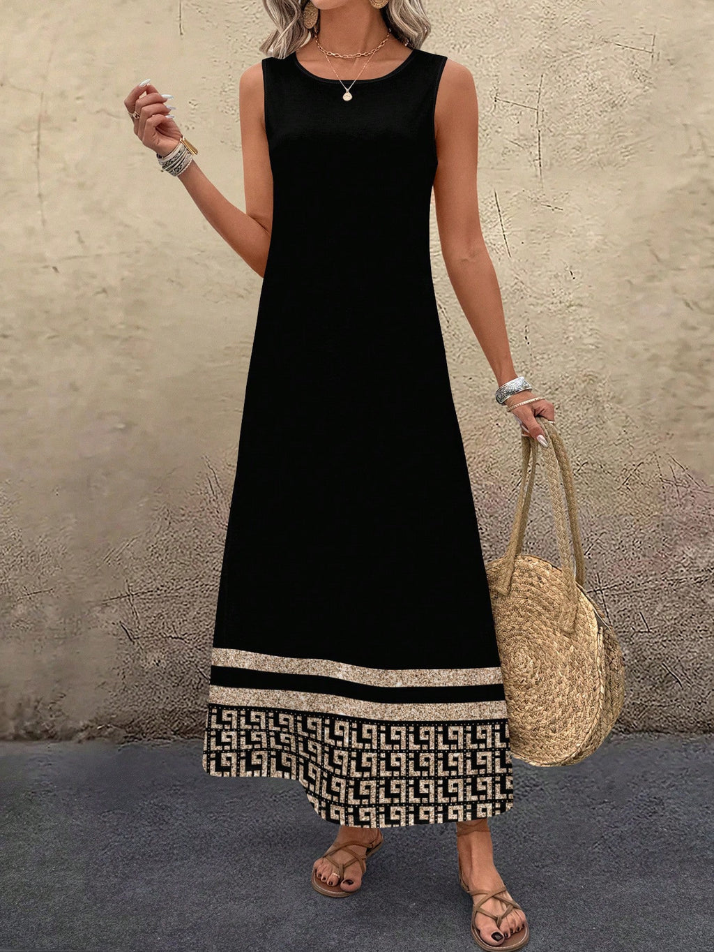 Sommerliches ärmelloses Print-Kleid