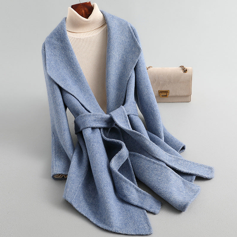 Eleganter Mid-Long Wollmantel für Damen