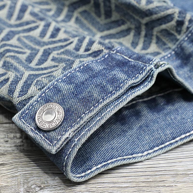 Patchwork Denim Jacke für Herren – Ansicht 3