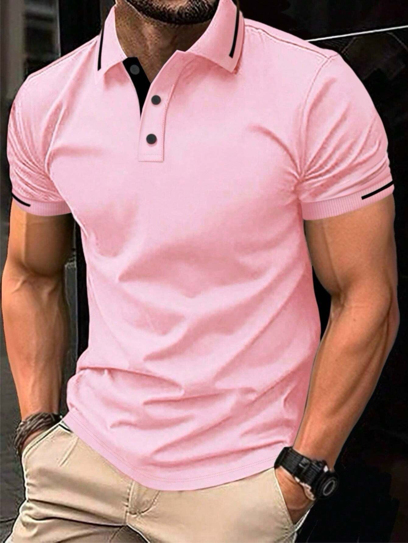 Herren Sport-Casual T-Shirt mit Reverskragen