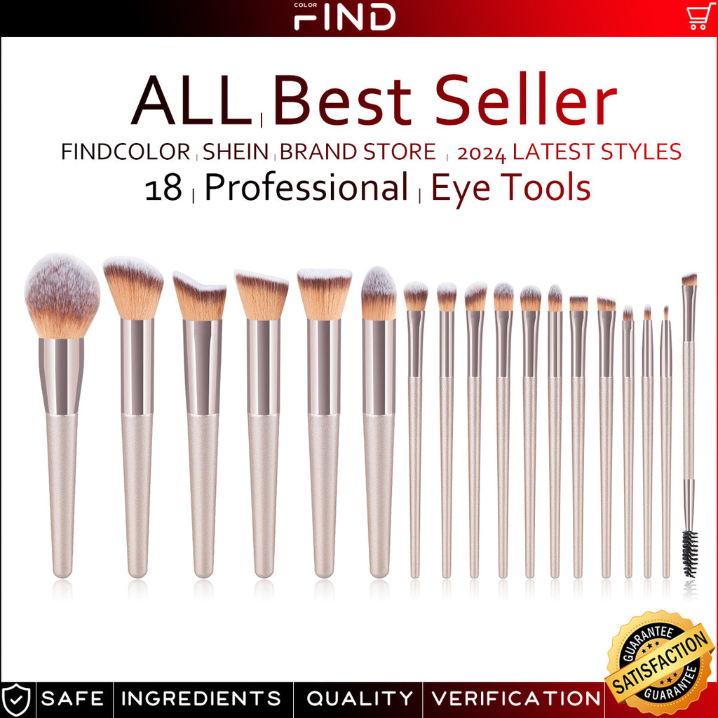 20-teiliges Make-up Pinselset Champagner