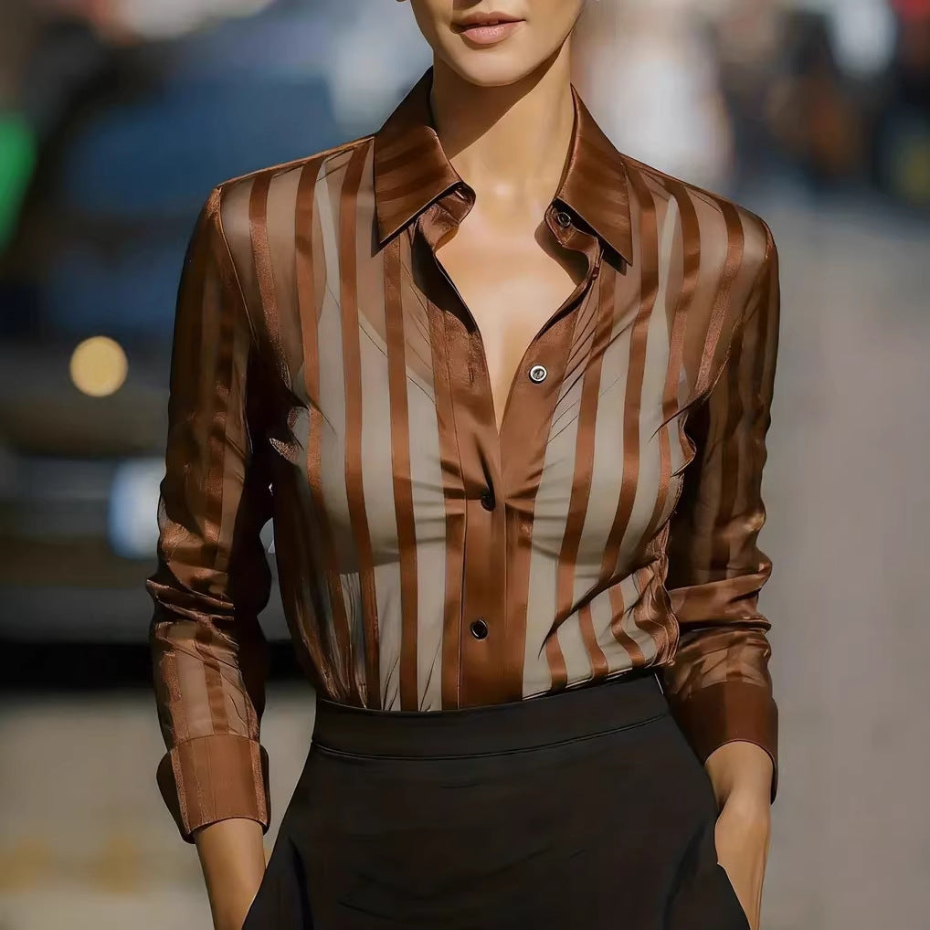 Gestreiftes Langarmshirt für Damen – Bild 8 | LuxeStyle