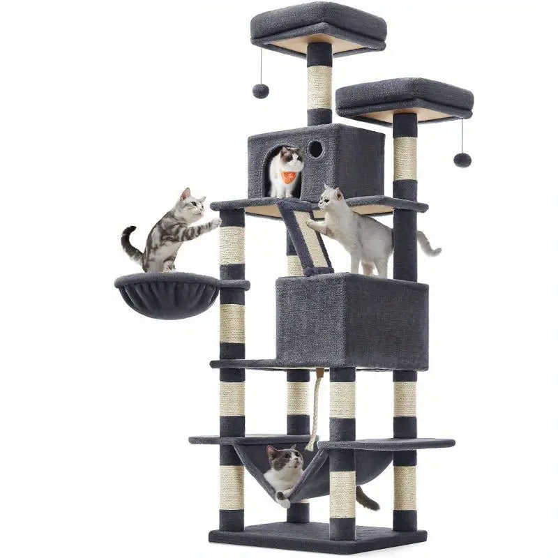 Katzenkratzsäule mit Klettergerüst
