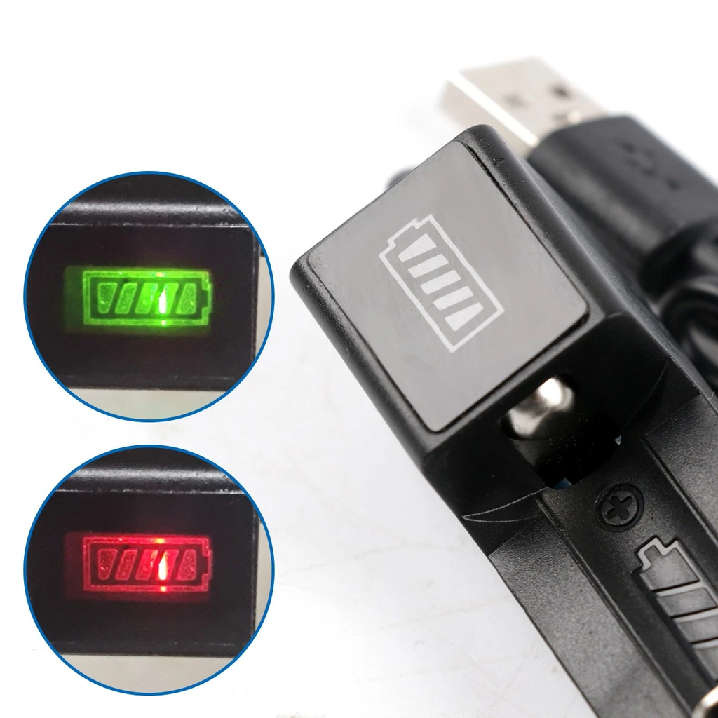 4er-Pack 16340 Li-Ion Akkus mit USB-Ladegerät