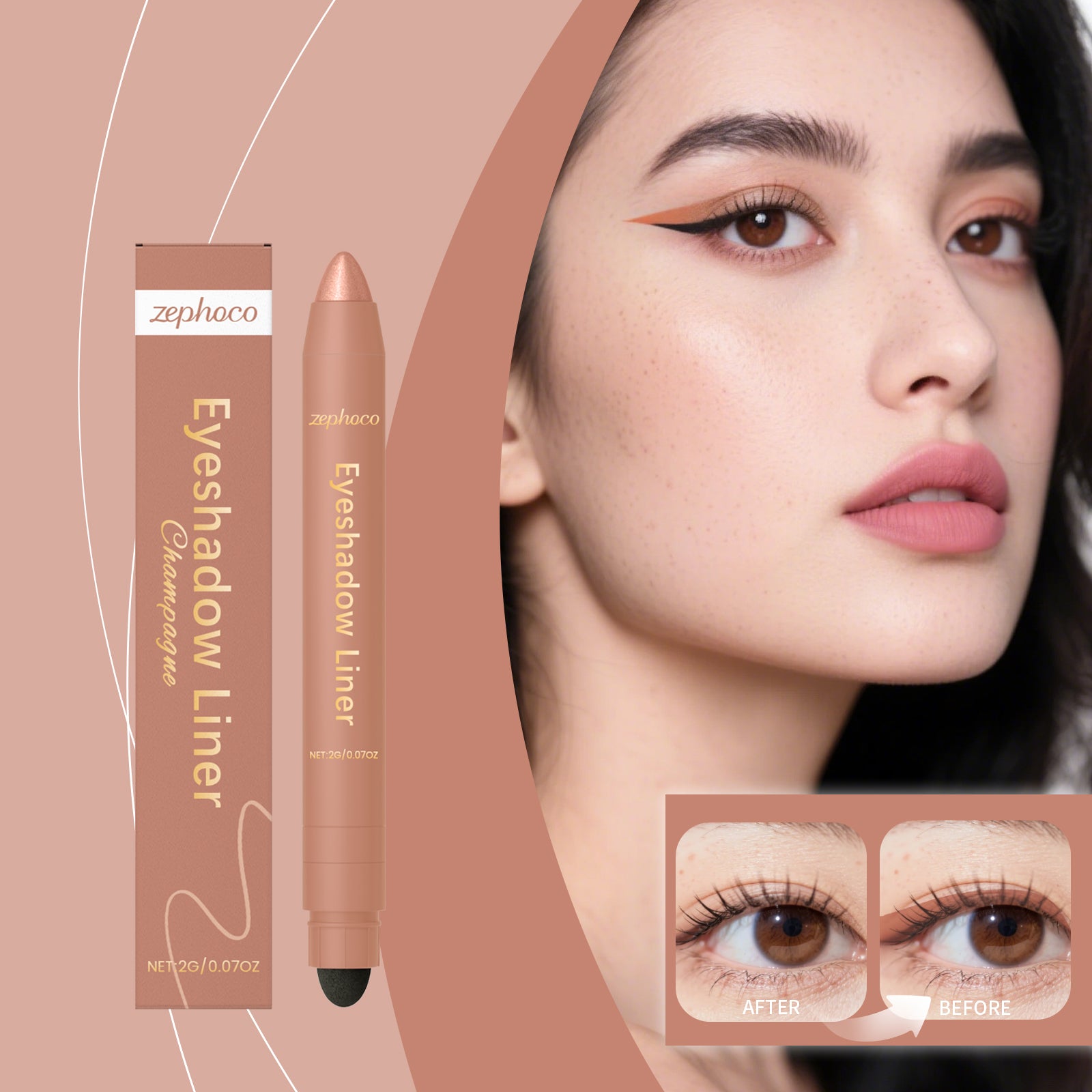 2-in-1 Eyelinerstift Champagner