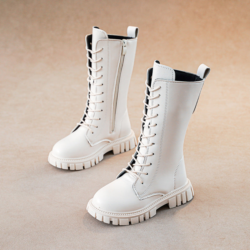 Kniehohe Stiefel für Mädchen, schwarz – Bild 4 | LuxeStyle