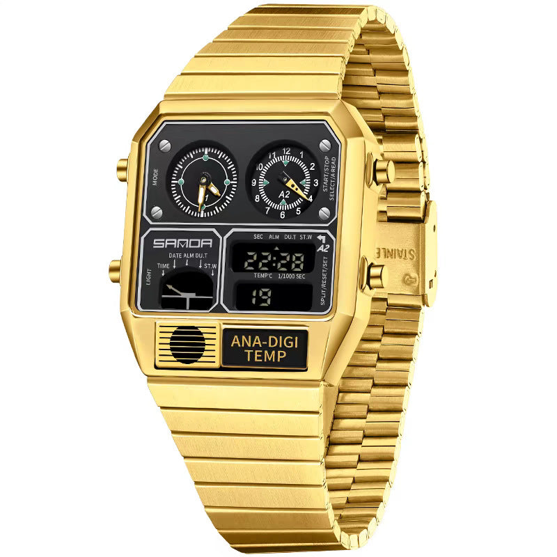 Multifunktionale Retro-Herrenuhr mit Temperatur – Ansicht 7