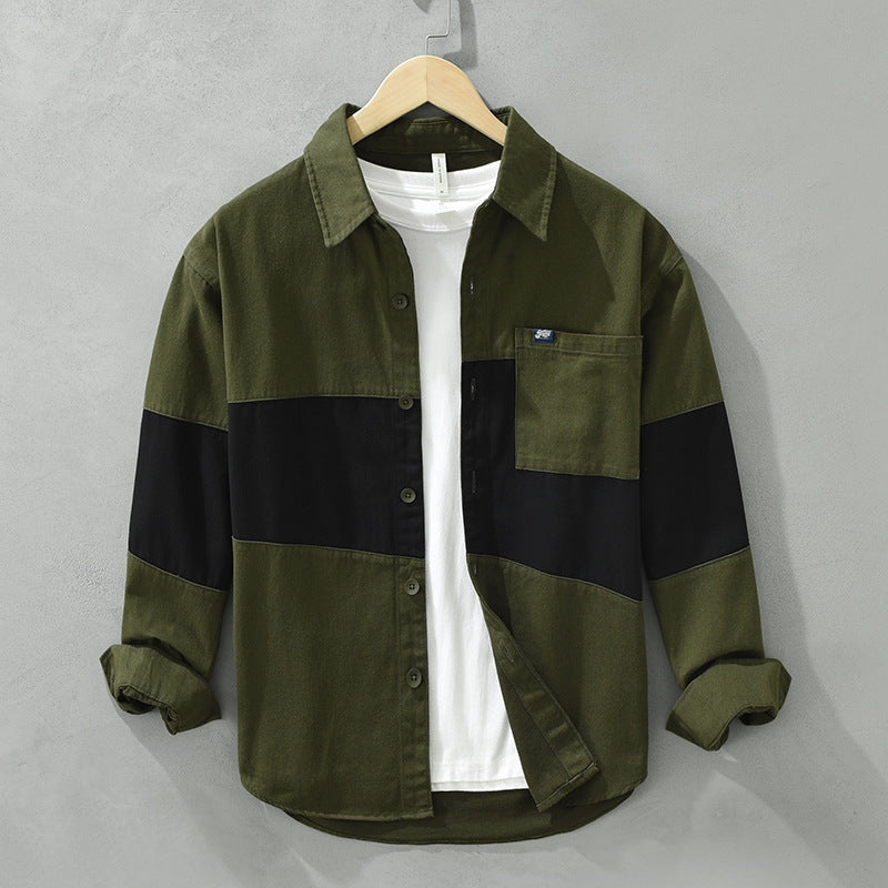 Patchwork Color-Block Hemd für Herren – Bild 2 | LuxeStyle
