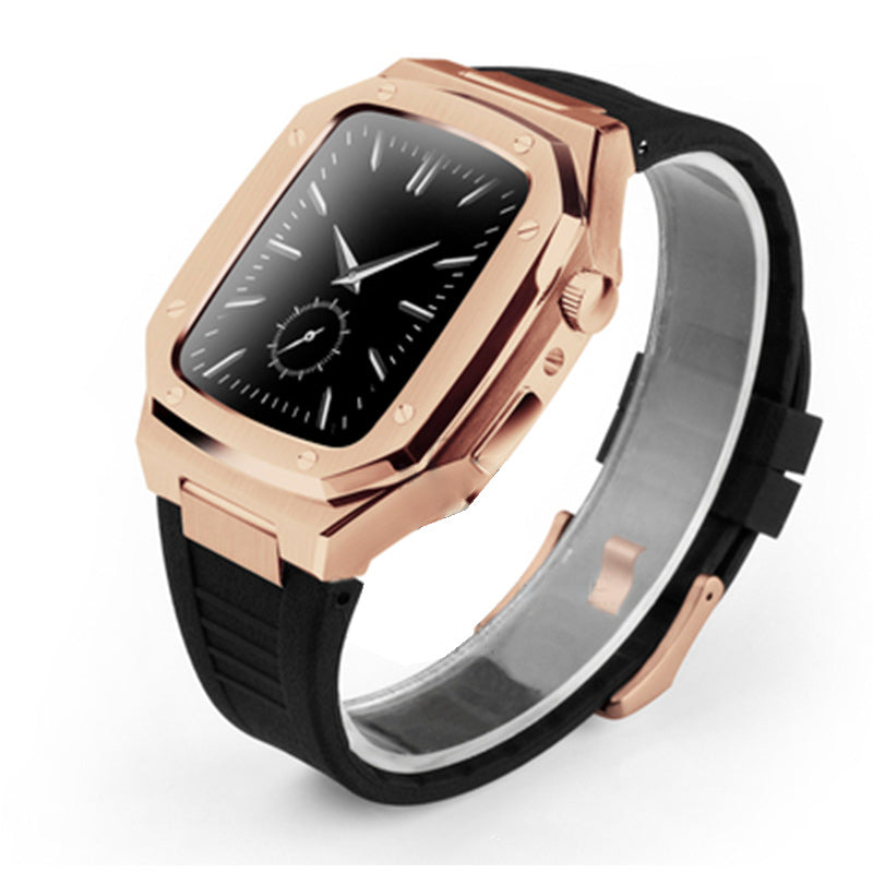Smartwatch-Gehäuse aus Metall mit Kautschukarmband | LuxeStyle