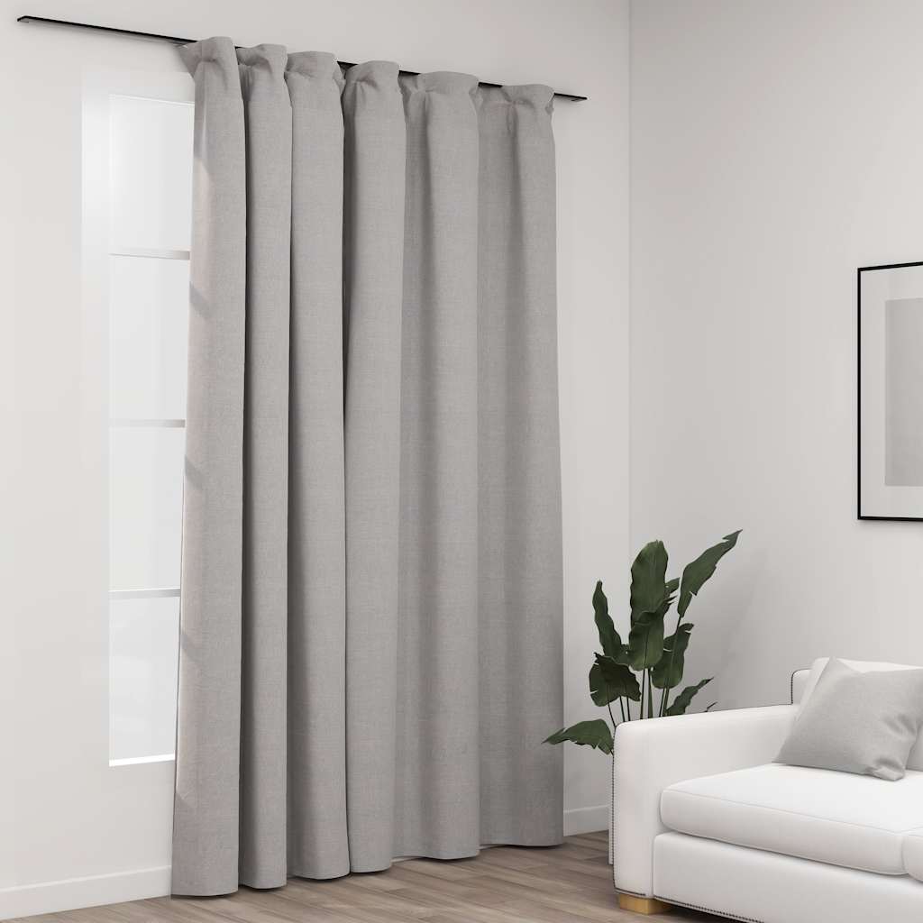 Verdunkelungsvorhang mit Haken, Leinenlook