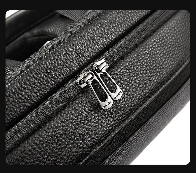 Leder-Laptop-Rucksack mit grossem Fassungsvermögen