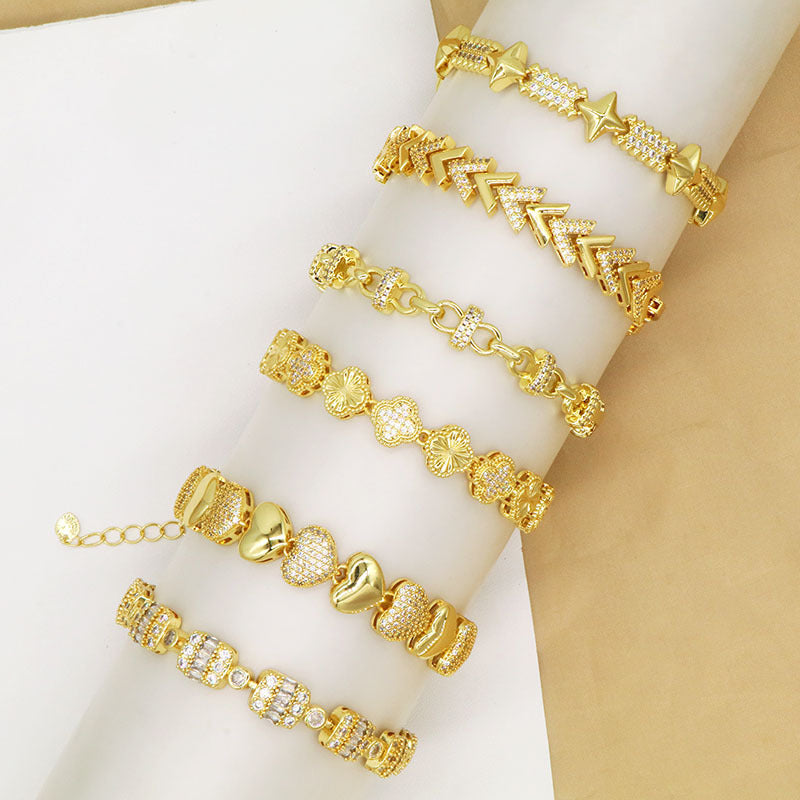 Zirkon Herzblumen Armband – Bild 3 | LuxeStyle