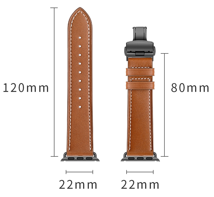Lederarmband mit Schleifenschnalle für Apple Watch