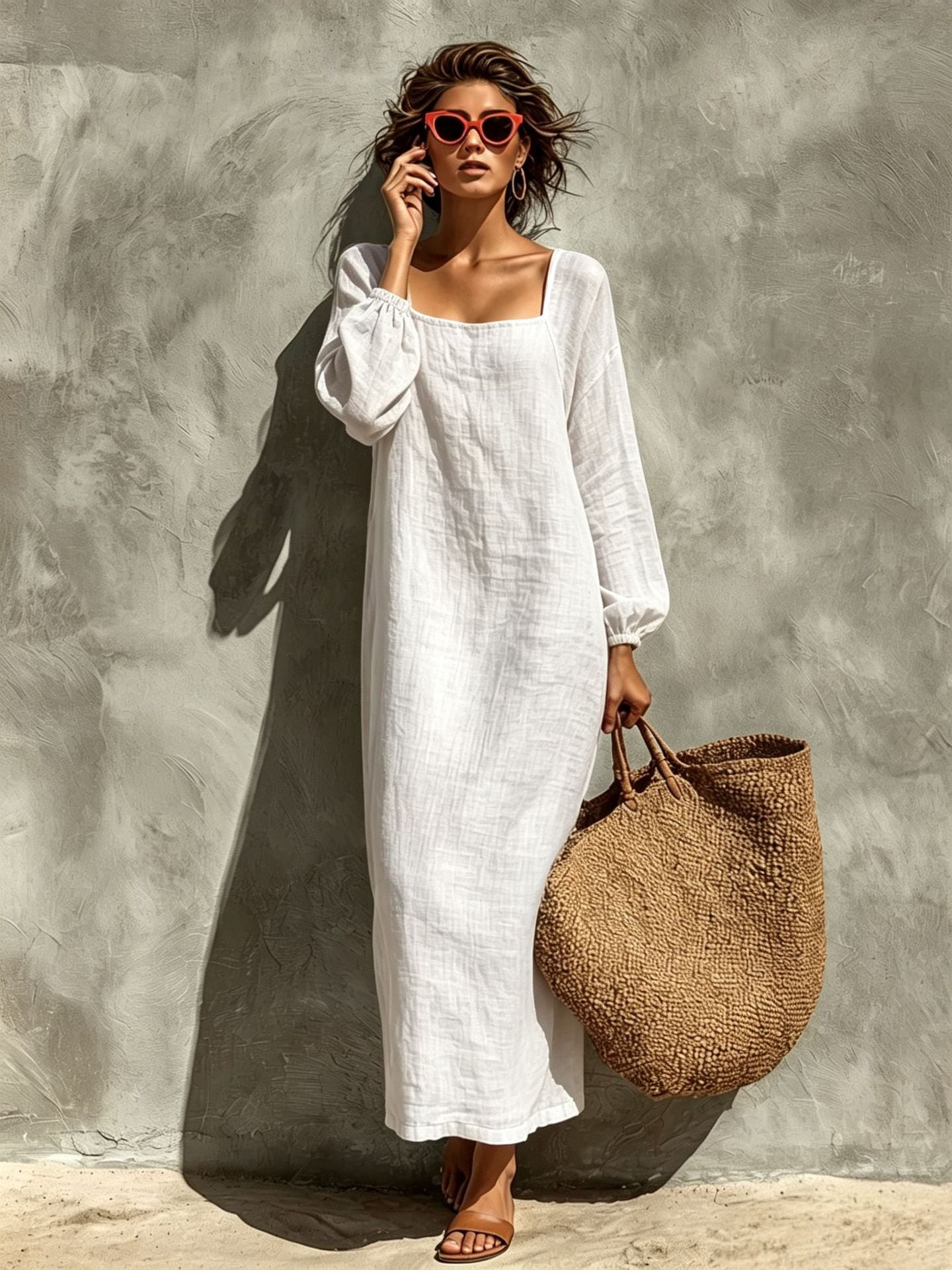 Elegantes Vintage-Kleid mit langen Ärmeln