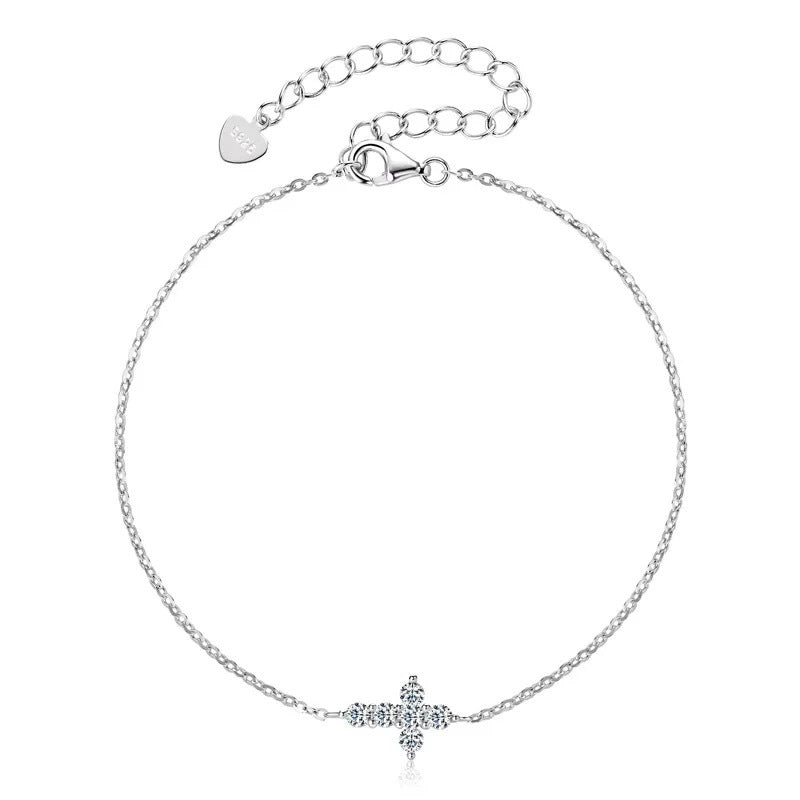 Strassbesetztes Kreuz-Armband aus 925er Silber – Bild 5 | LuxeStyle