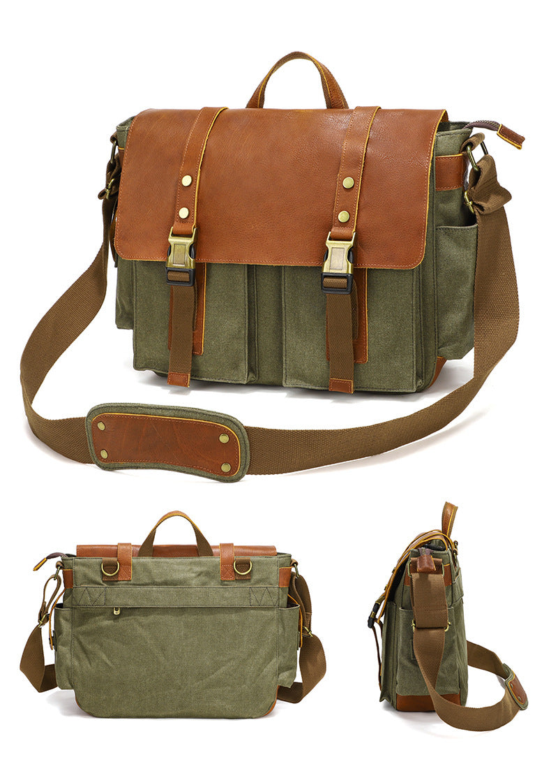 Waxed Canvas Schultertasche – Bild 7 | LuxeStyle