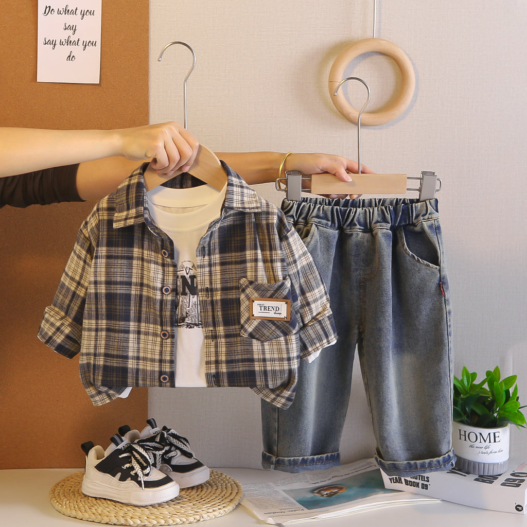 Kinder‑Set 3‑teilig in Check‑Muster · 3 Stück – Bild 3 | LuxeStyle