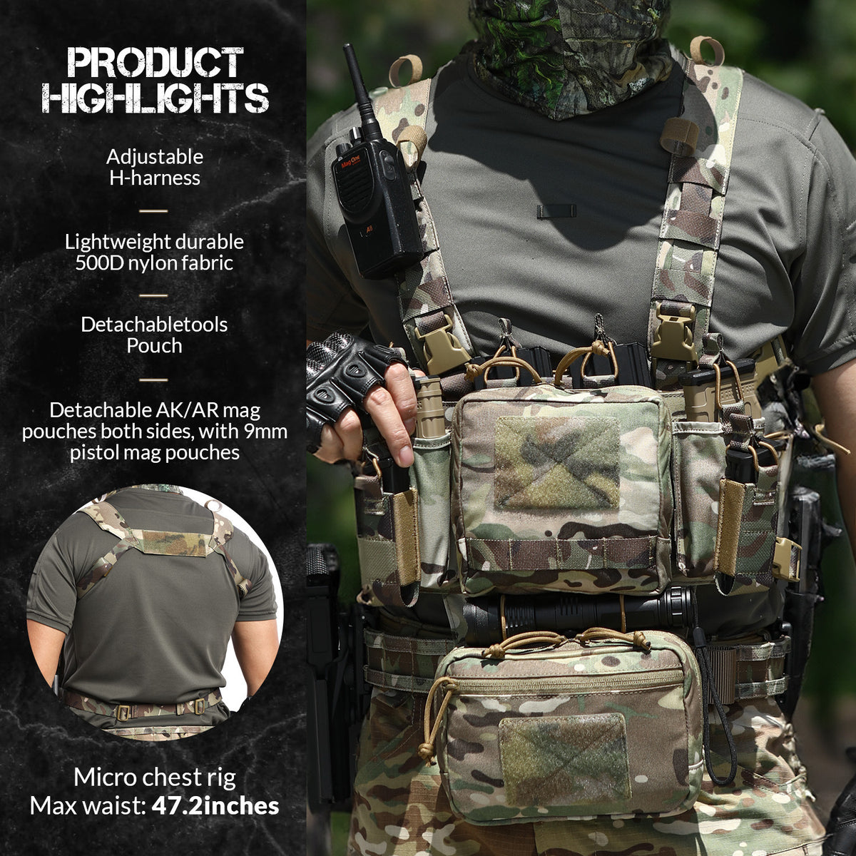 Leichte taktische Brusttasche – Camouflage – Bild 5 | LuxeStyle