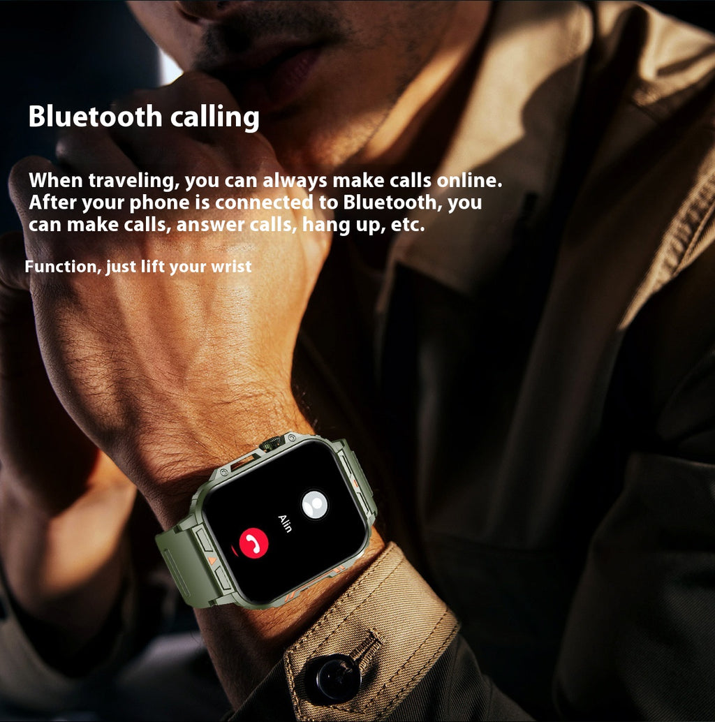 Sport-Armbanduhr mit Bluetooth-Call & Schrittzähler