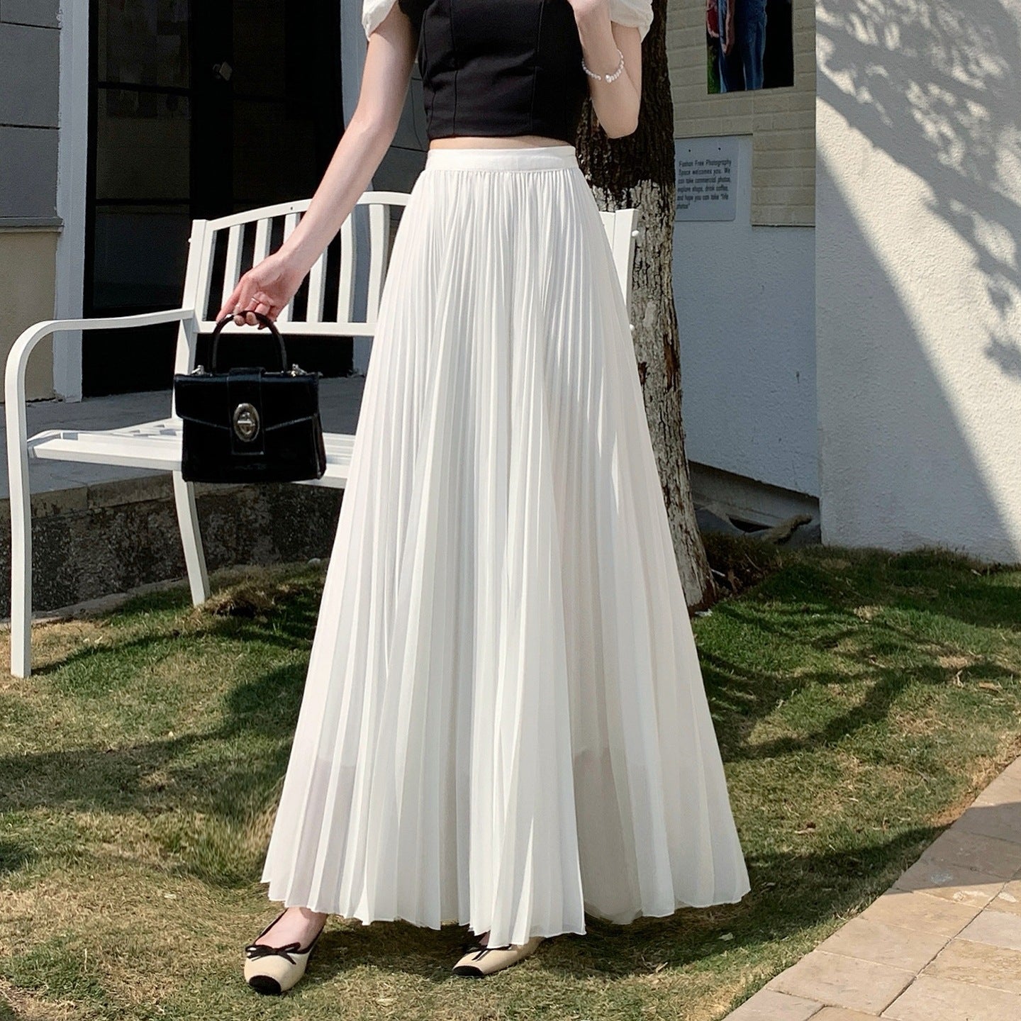 Plissierter Chiffon-Jupe für Damen – Ansicht 7