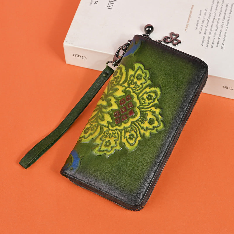 Handtasche mit Floraler Print-Füllung aus Echtleder – Bild 3 | LuxeStyle