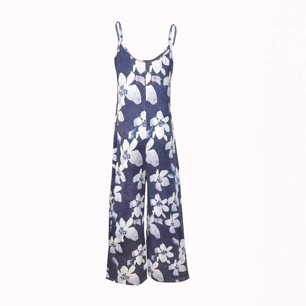 Damen Jumpsuit mit weitem Bein und Print
