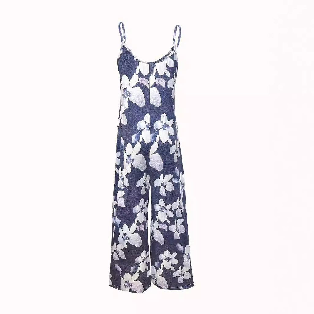 Jumpsuit mit weitem Bein und Print