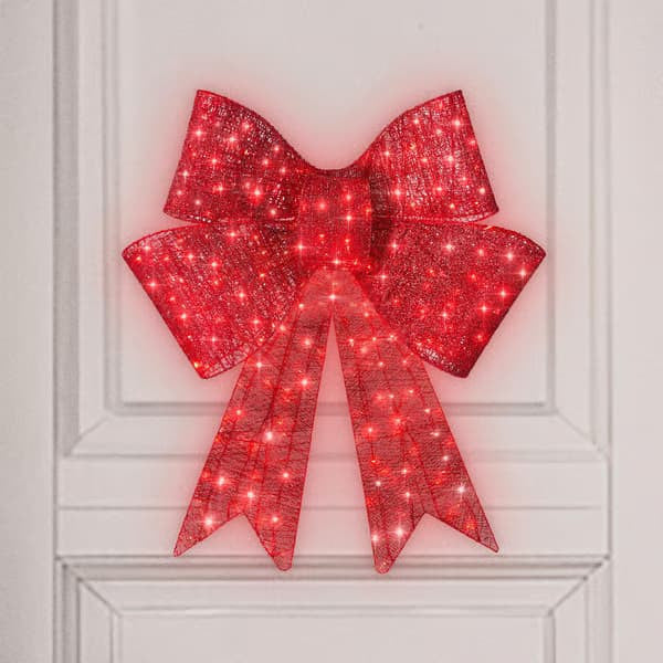 Lichterknoten aus Satin – roter Weihnachtsbogen – Bild 2 | LuxeStyle