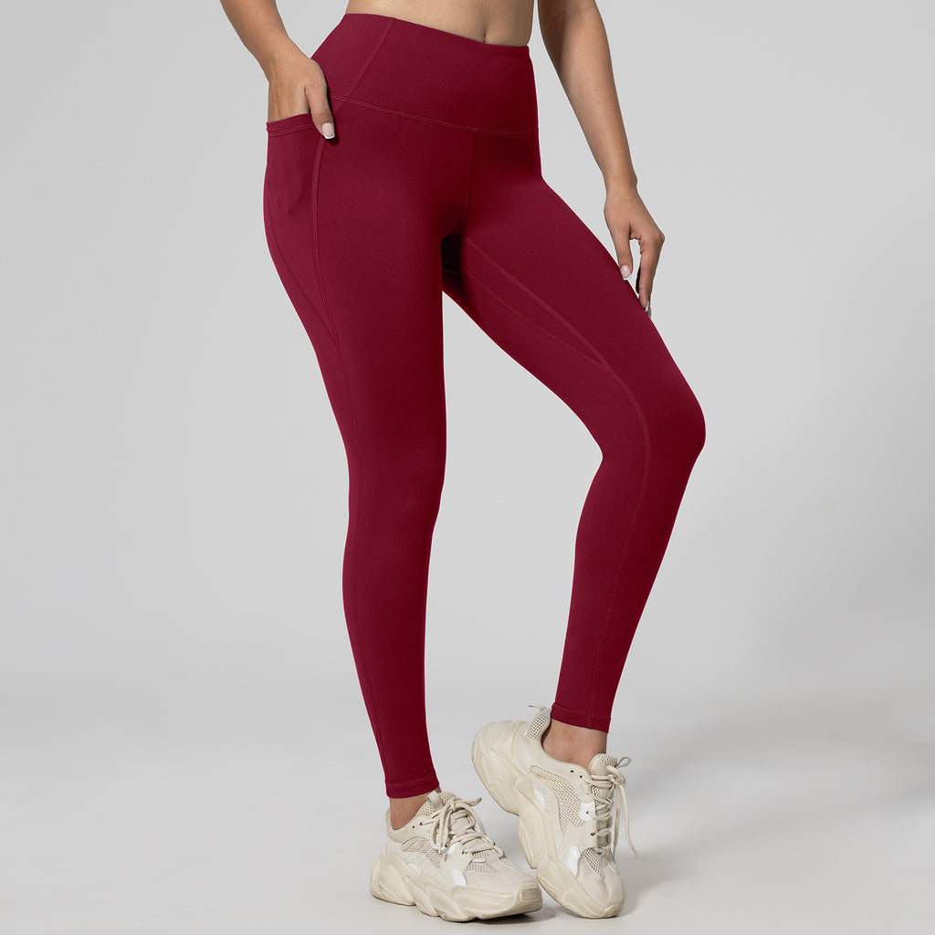 High-Waist Fitness Leggings mit Taschen