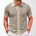 Herren Strickpullover mit Streifen und Revers