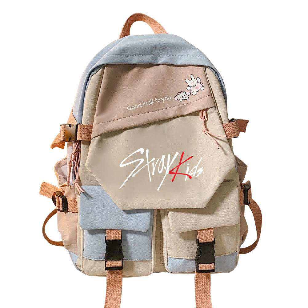 Reise-Schulrucksack mit Kontrastfarben