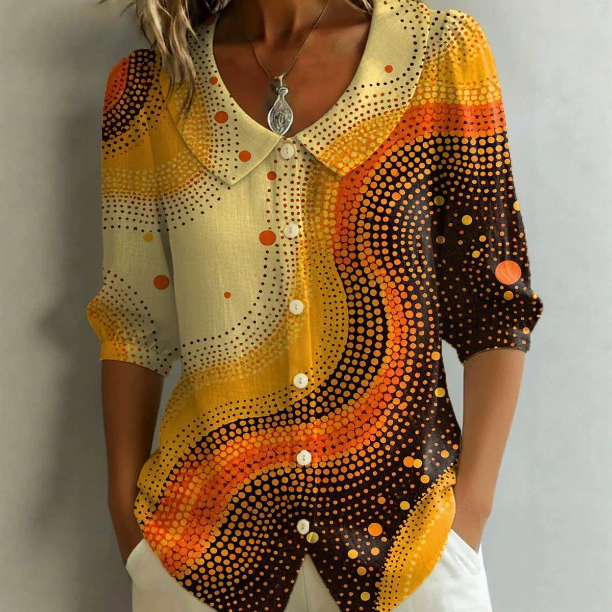 Damen Print-Top mit 3D-Effekt