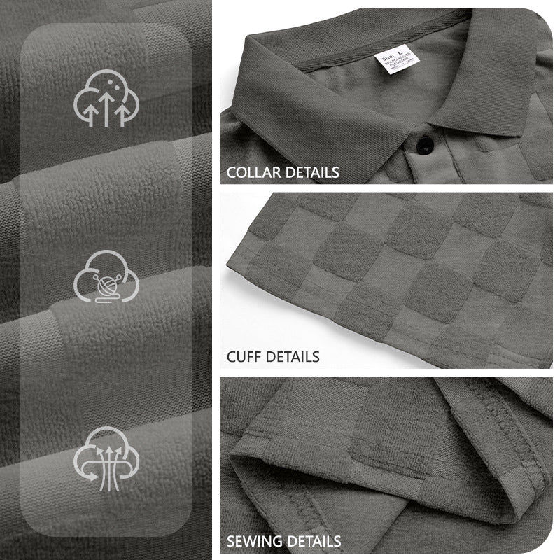 Herren Jacquard Polo-Shirt mit Reverskragen